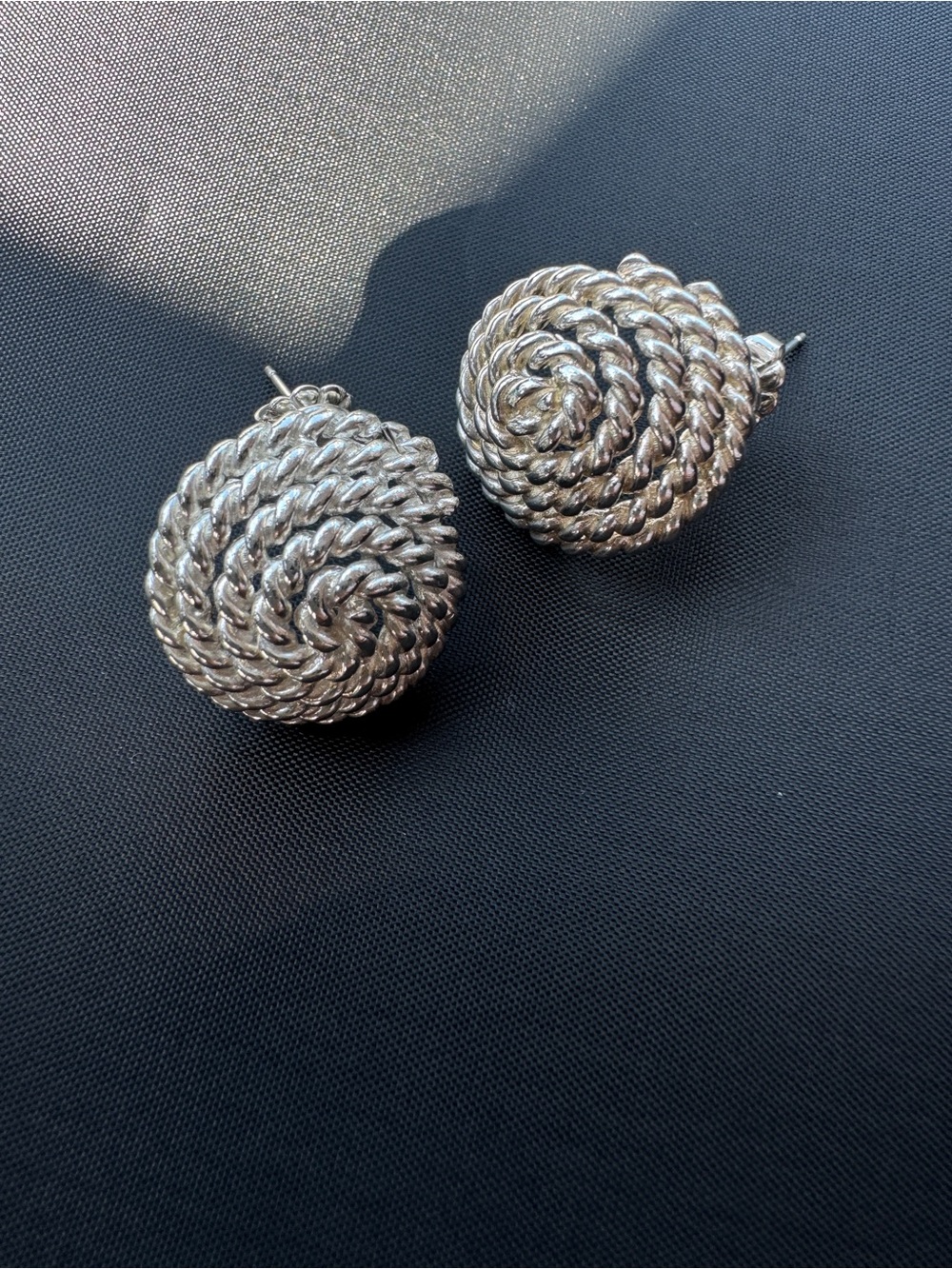 Tiffany & Co. Sterling Silver 925 Spiral Rope Stud Earrings